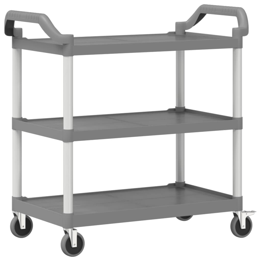 vidaXL Carrito de 3 niveles aluminio gris 99x50x96 cm