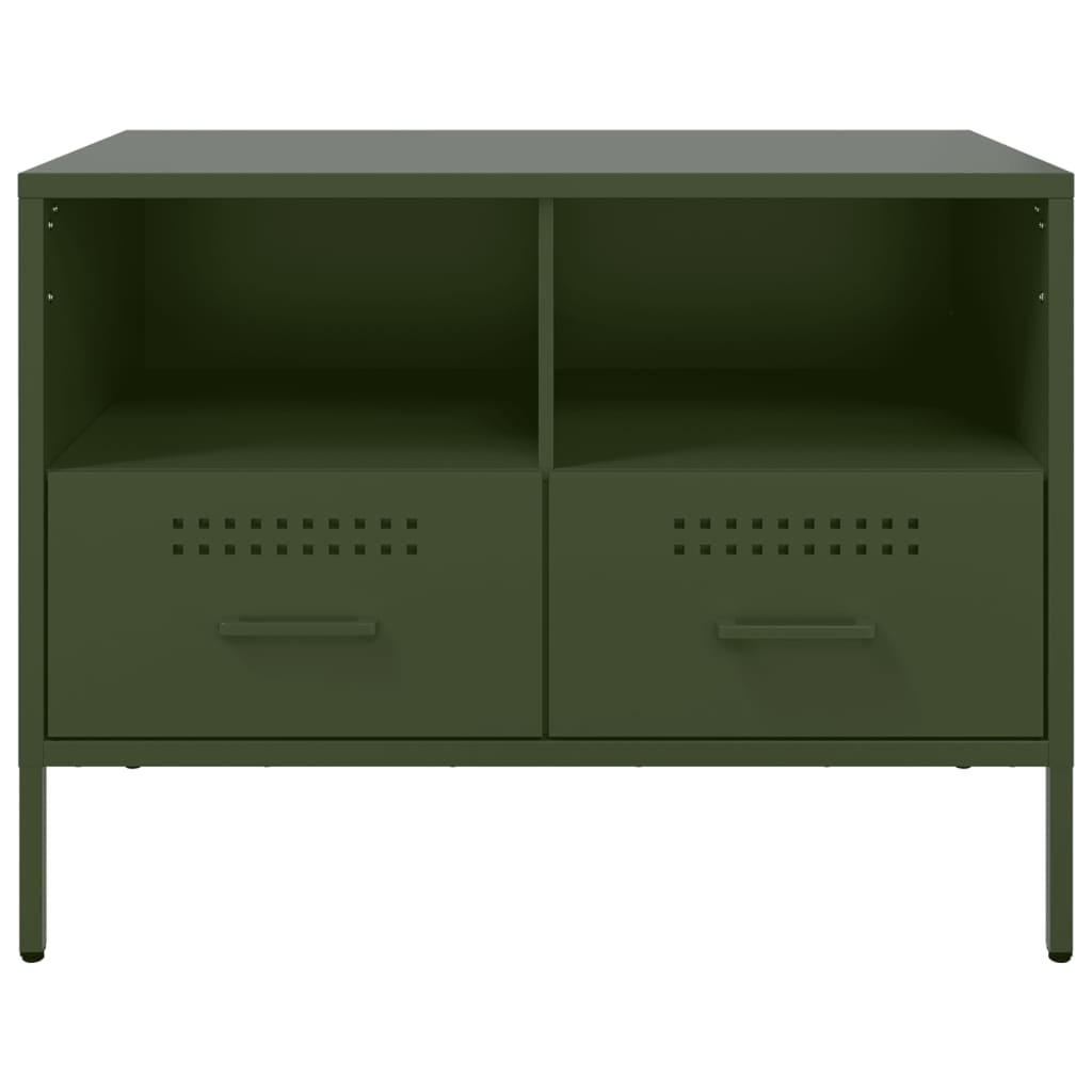 vidaXL Mueble para TV acero verde oliva 68x39x50,5 cm