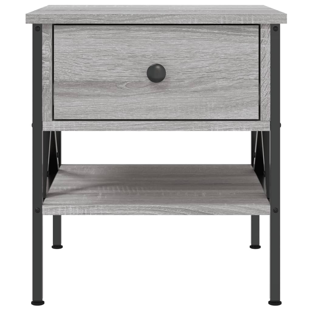 vidaXL Mesita de noche 2 uds madera ingeniería gris Sonoma 40x42x45 cm