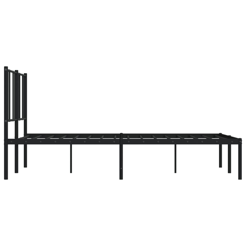 vidaXL Estructura cama sin colchón con cabecero metal negro 120x190 cm