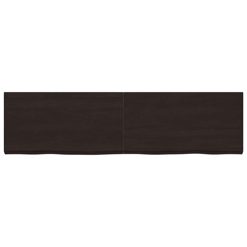 vidaXL Tablero mesa madera roble tratada marrón oscuro 220x60x(2-6) cm