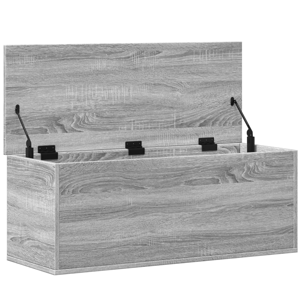 vidaXL Caja de almacenaje madera de ingeniería gris Sonoma 90x35x35 cm