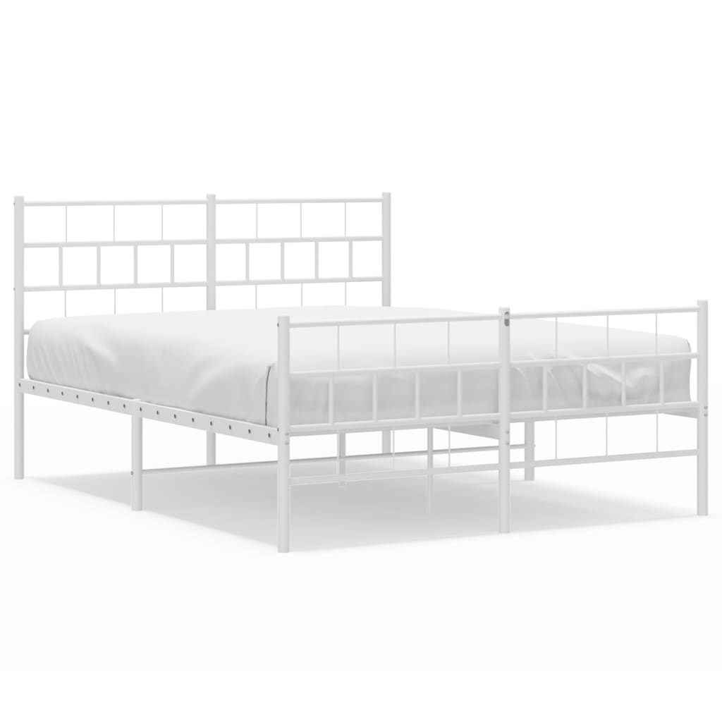 vidaXL Estructura cama sin colchón con estribo metal blanco 140x200 cm