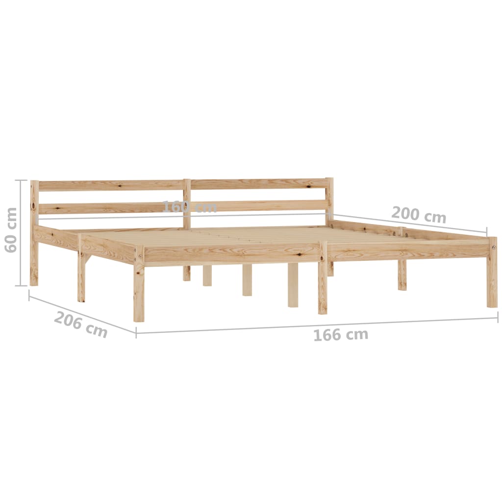 vidaXL Estructura de cama sin colchón madera maciza de pino 160x200 cm