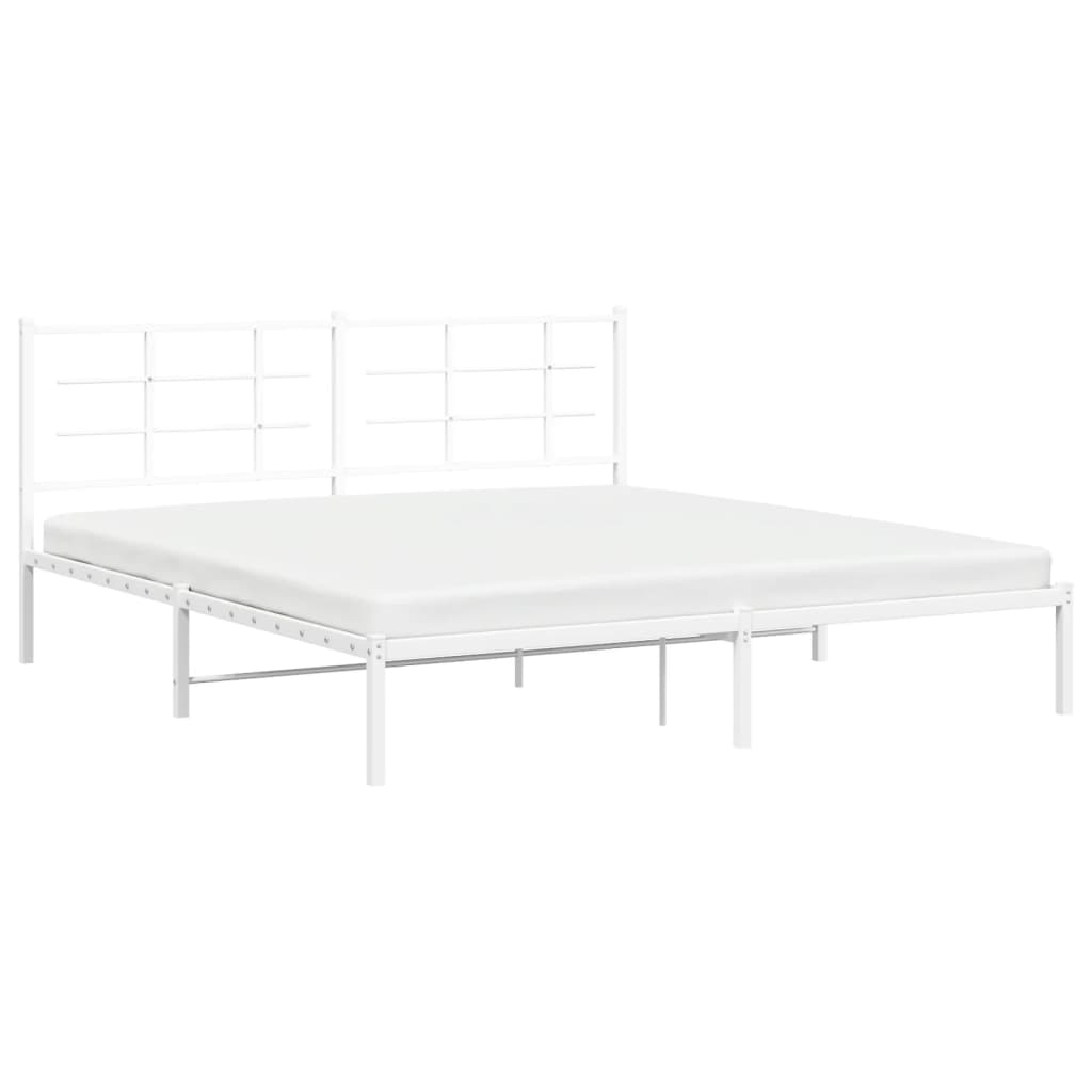 vidaXL Estructura cama sin colchón con cabecero metal blanco 183x213cm