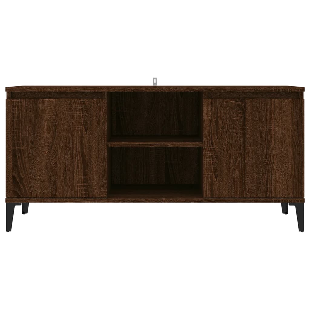 vidaXL Mueble de TV con patas de metal marrón roble 103,5x35x50 cm