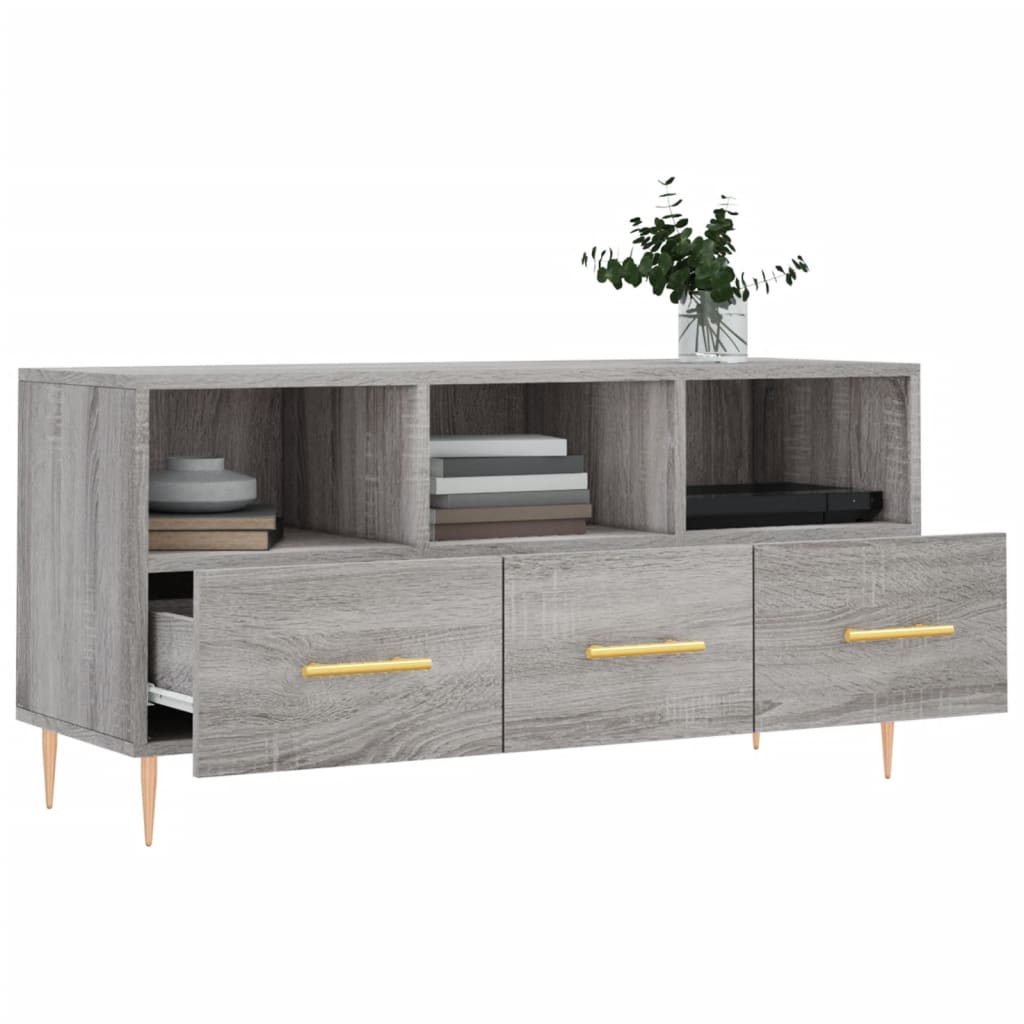 vidaXL Mueble de TV madera de ingeniería gris Sonoma 102x36x50 cm