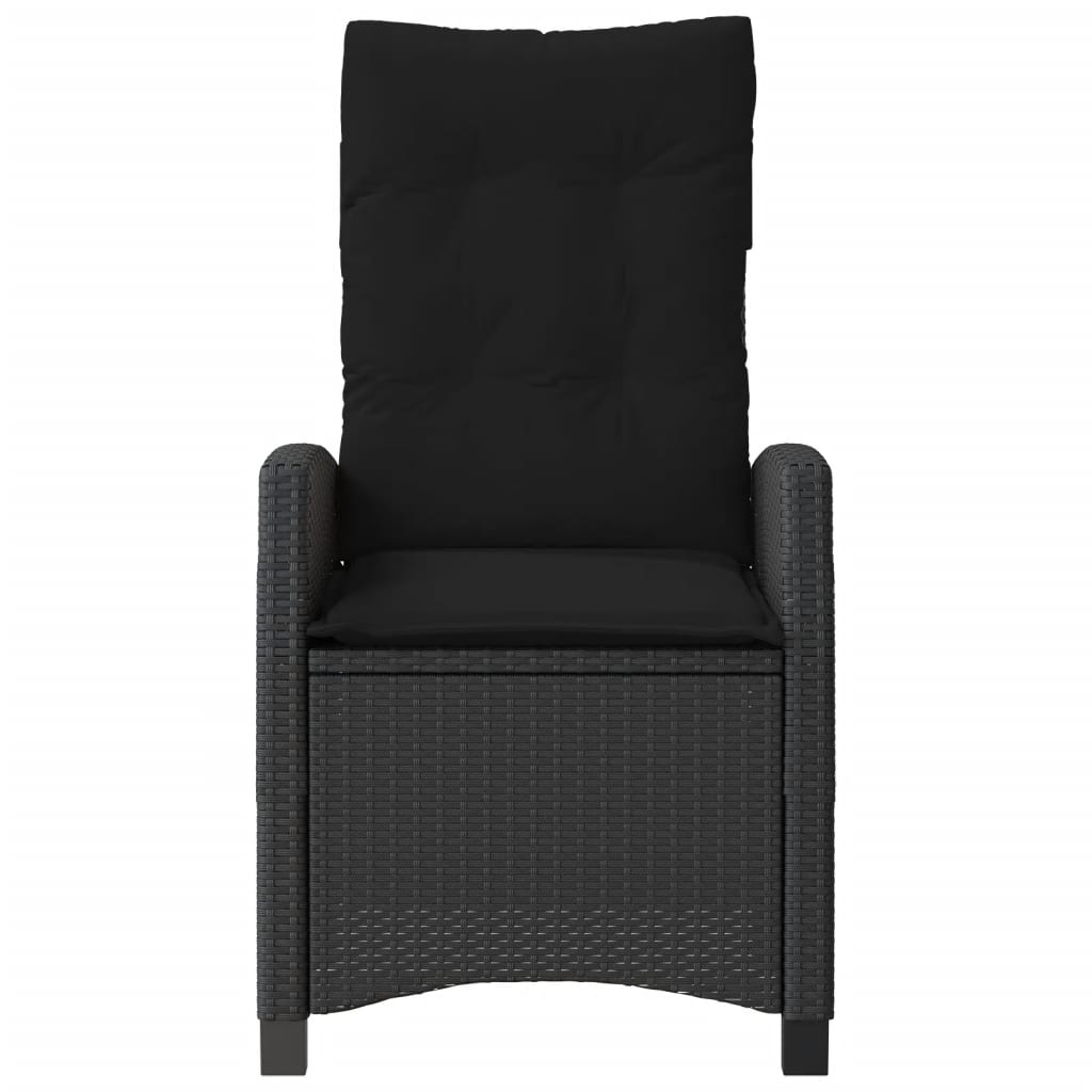 vidaXL Sillones reclinable jardín cojines 2 uds ratán sintético negro