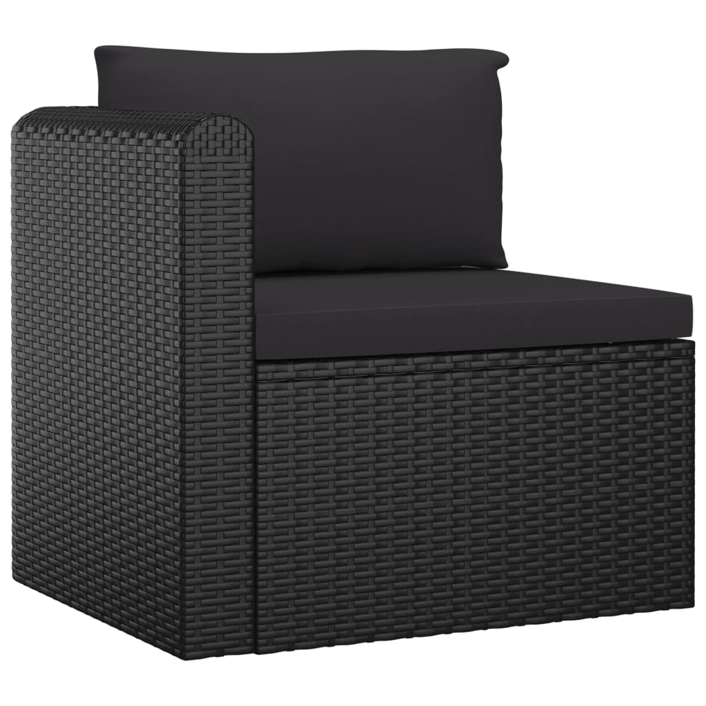 vidaXL Set muebles de jardín 9 piezas y cojines ratán sintético negro