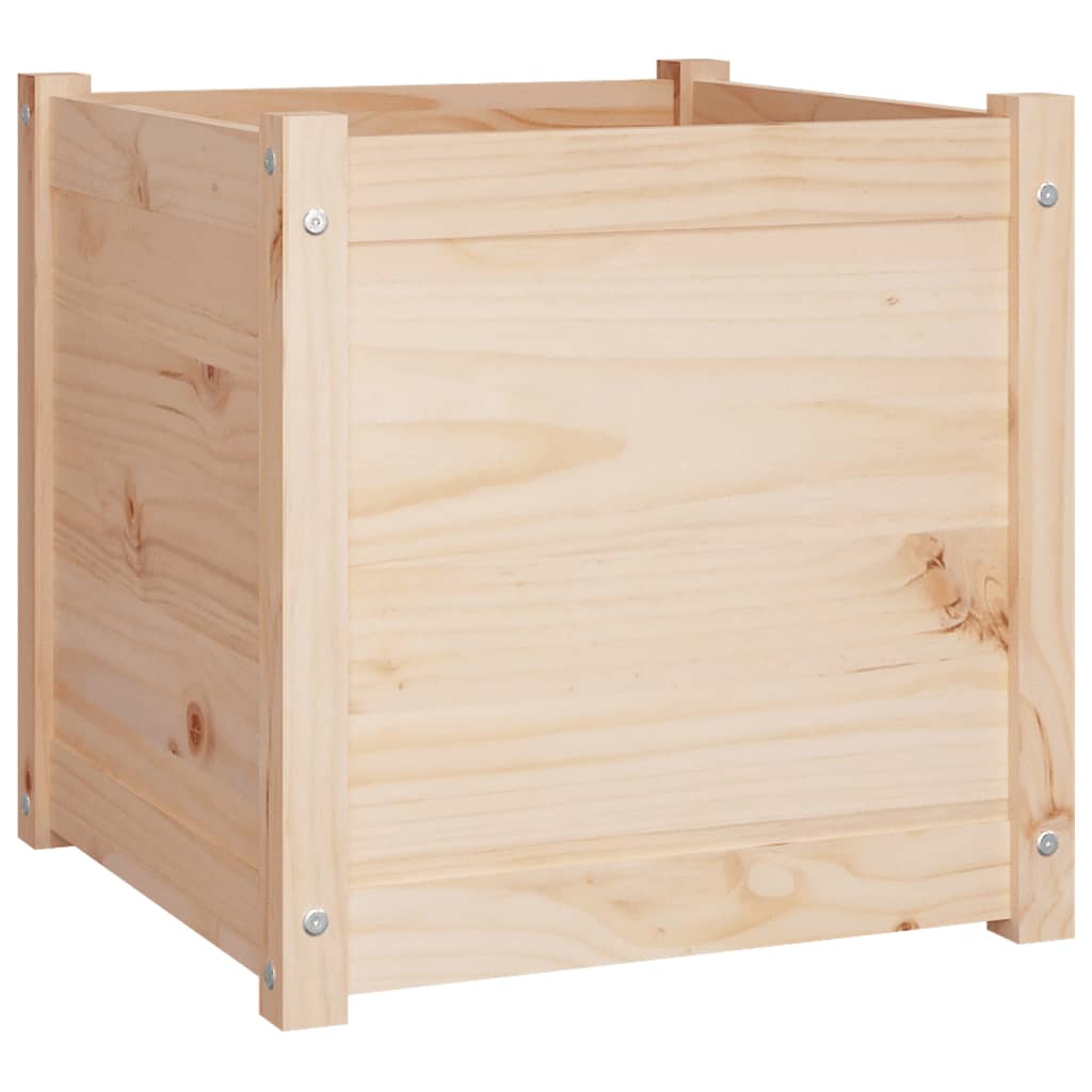 vidaXL Jardinera de madera maciza de pino 50x50x50 cm