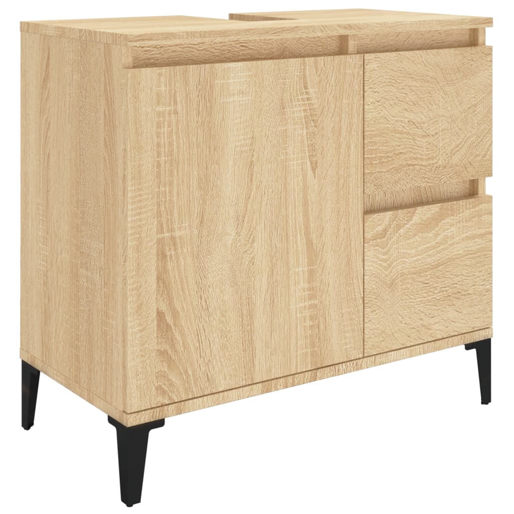 vidaXL Armario de baño madera contrachapada roble Sonoma 65x33x60 cm