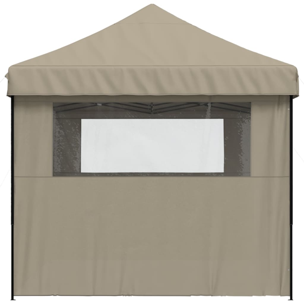 vidaXL Tienda de fiesta plegable Pop-Up con 3 paredes laterales taupe