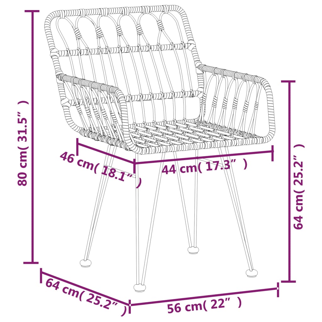 vidaXL Juego de comedor de jardín 9 piezas ratán sintético negro