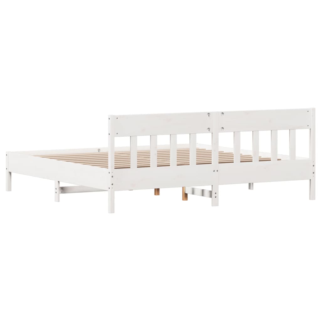 vidaXL Estructura de cama sin colchón madera maciza blanca 200x200 cm