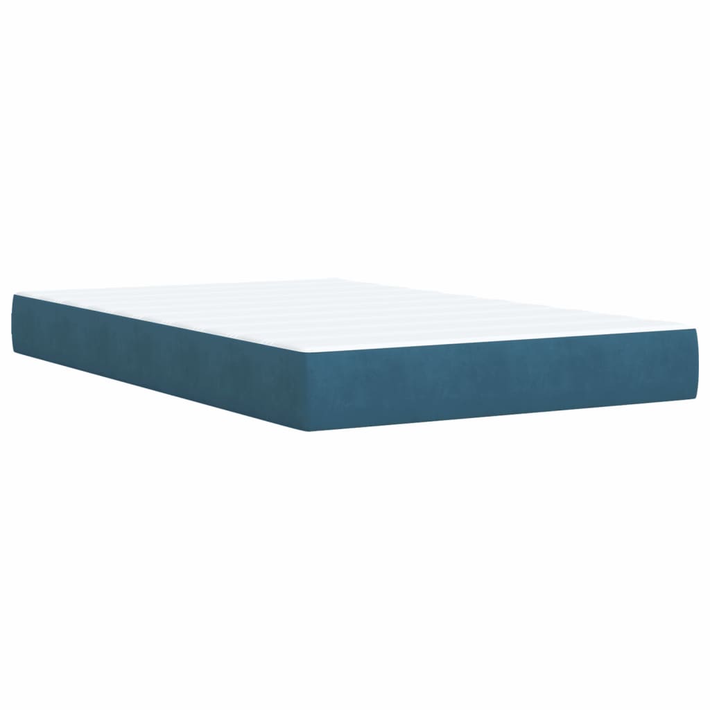 vidaXL Cama box spring con colchón terciopelo azul 120x190 cm