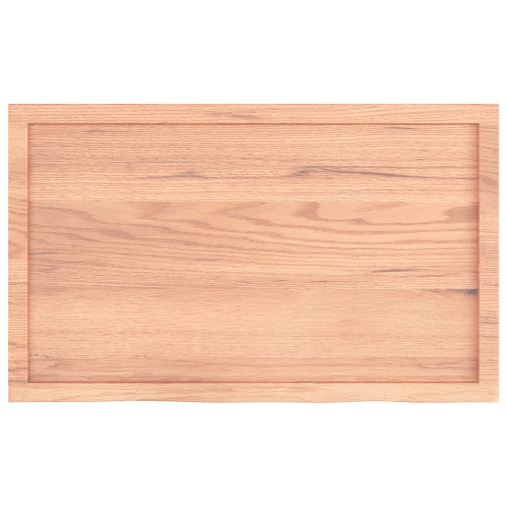 vidaXL Tablero mesa madera roble tratada marrón claro 100x60x(2-6) cm