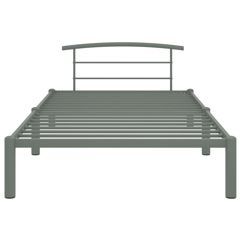 vidaXL Estructura de cama sin colchón metal gris 100x200 cm