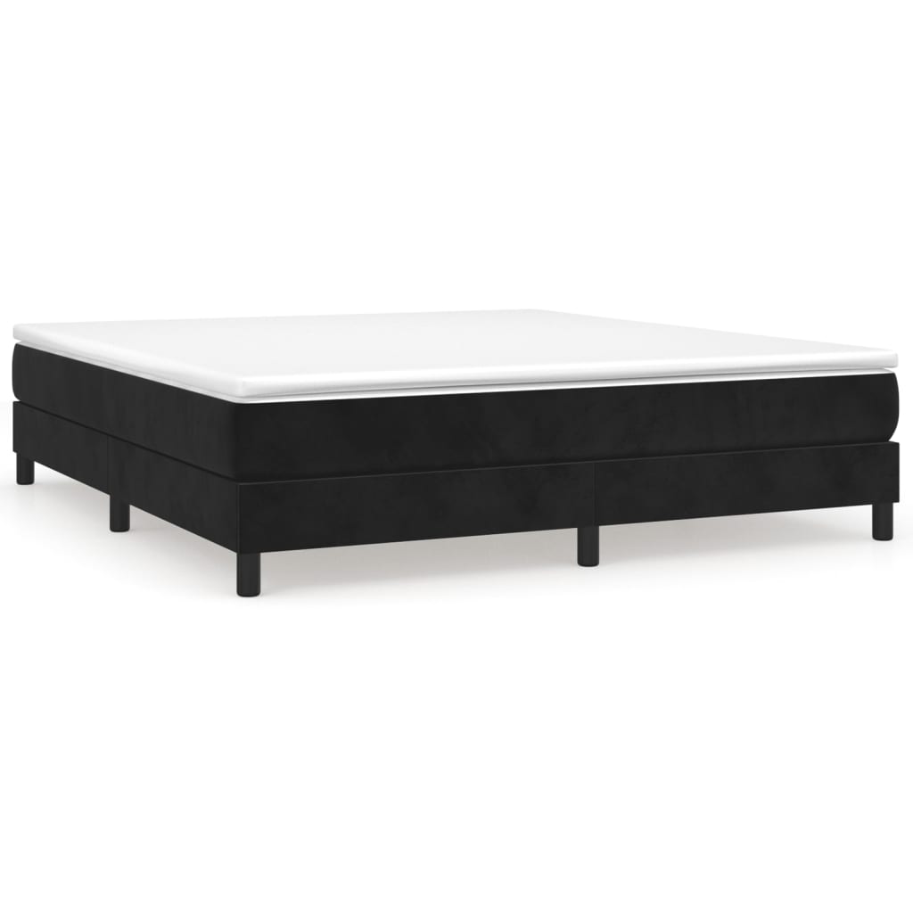 vidaXL Cama box spring con colchón terciopelo negro 180x200 cm