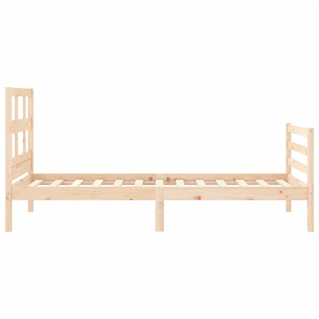 vidaXL Estructura de cama con cabecero madera maciza 90x200 cm