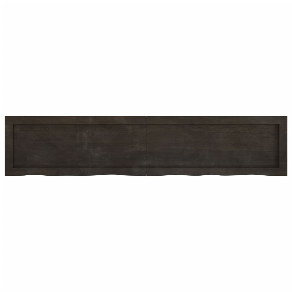 vidaXL Estante pared madera roble tratada marrón oscuro 140x30x(2-6)cm