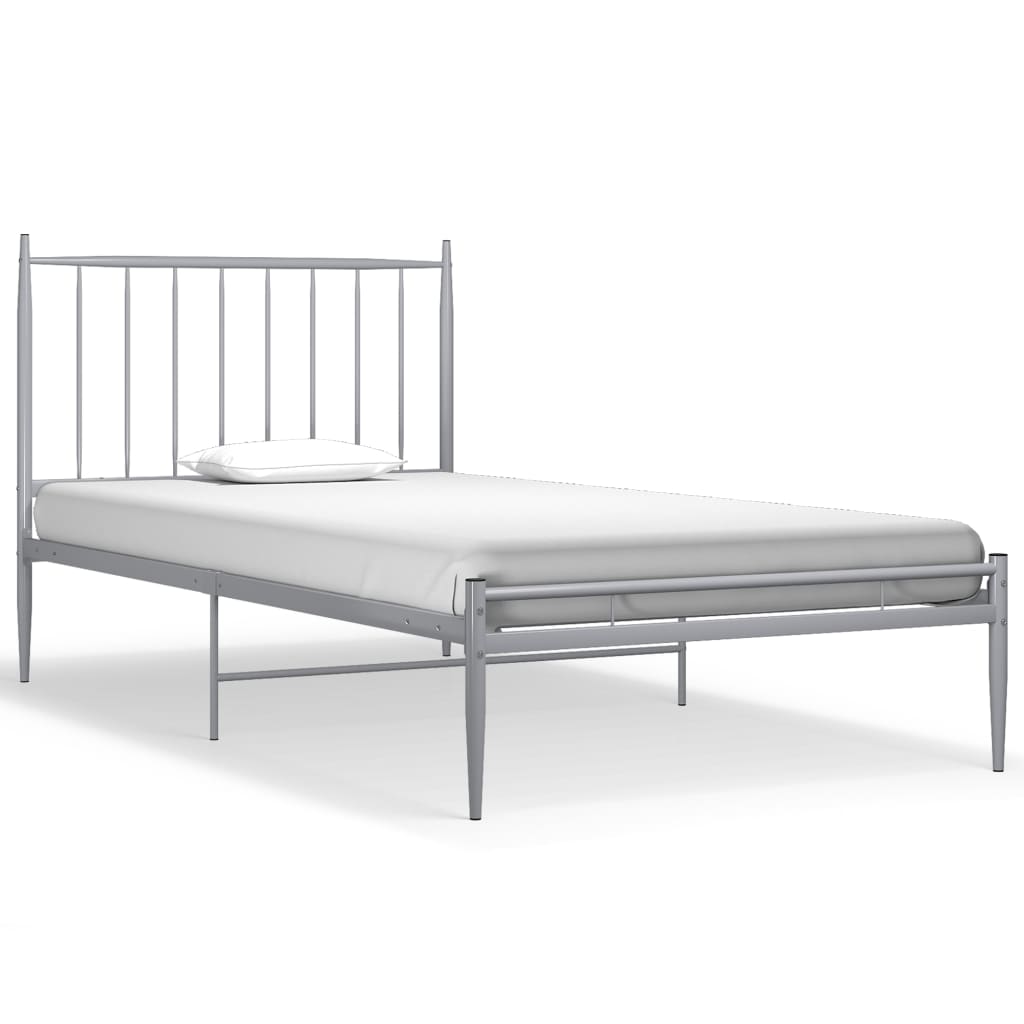 vidaXL Estructura de cama sin colchón metal gris 100x200 cm