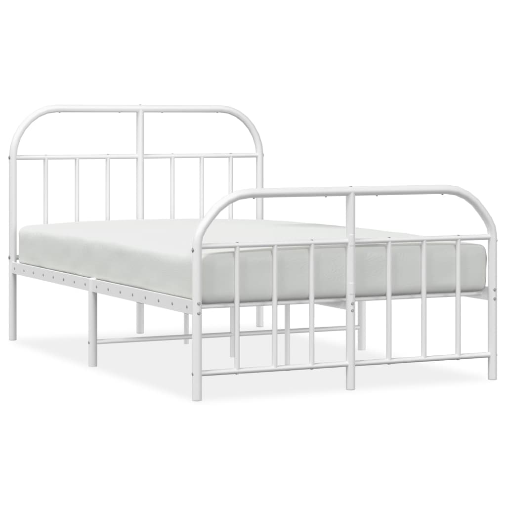 vidaXL Estructura cama sin colchón con estribo metal blanco 120x190 cm