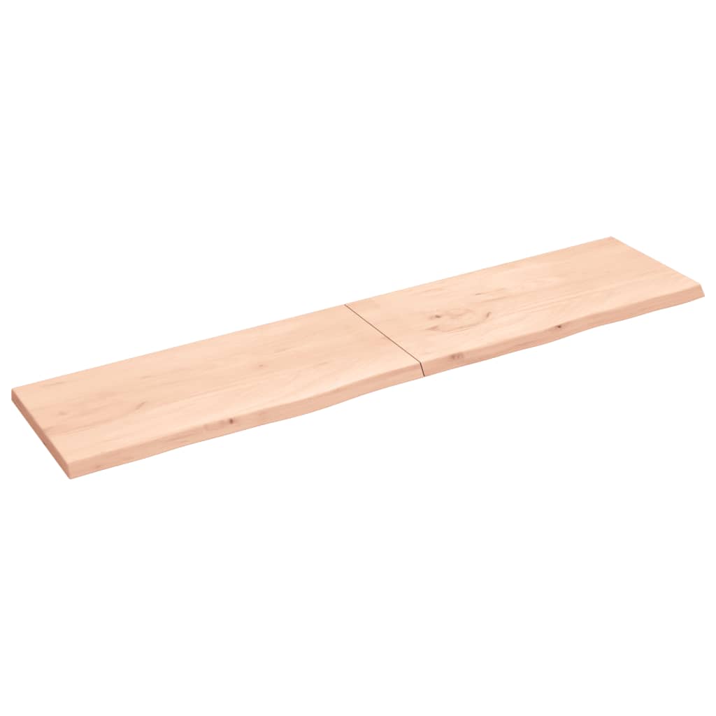 vidaXL Tablero de mesa madera maciza roble sin tratar 220x50x(2-4) cm