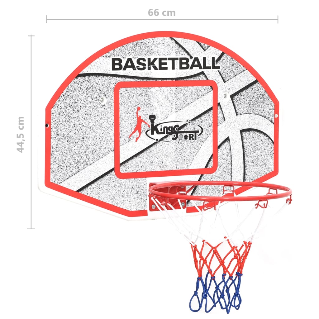 vidaXL Juego de canasta de baloncesto de pared 5 piezas 66x44,5 cm