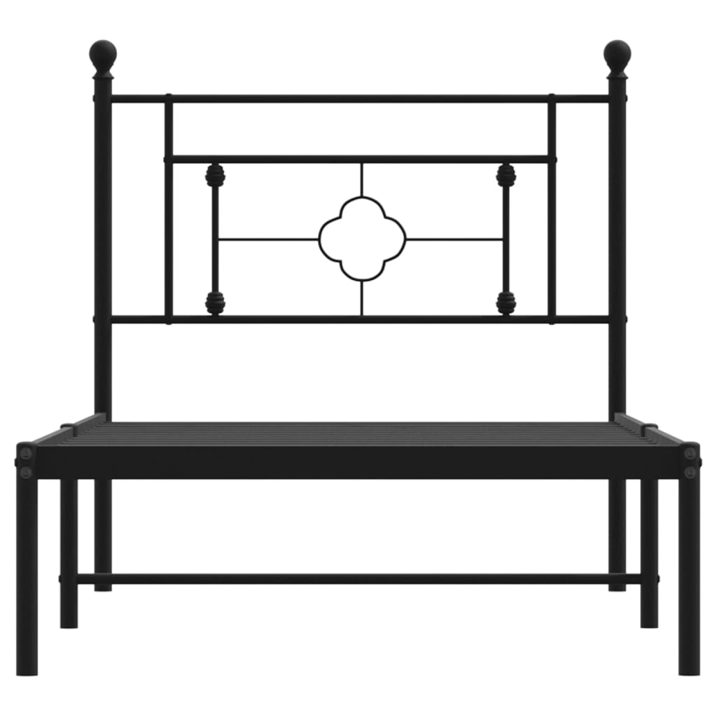 vidaXL Estructura cama sin colchón con cabecero metal negro 100x200 cm