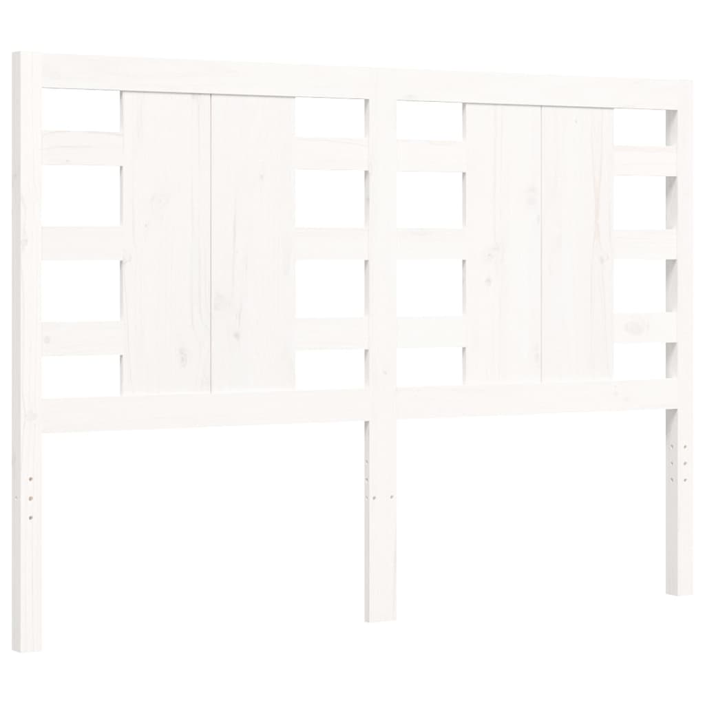 vidaXL Estructura de cama con cabecero madera maciza blanco 120x200 cm