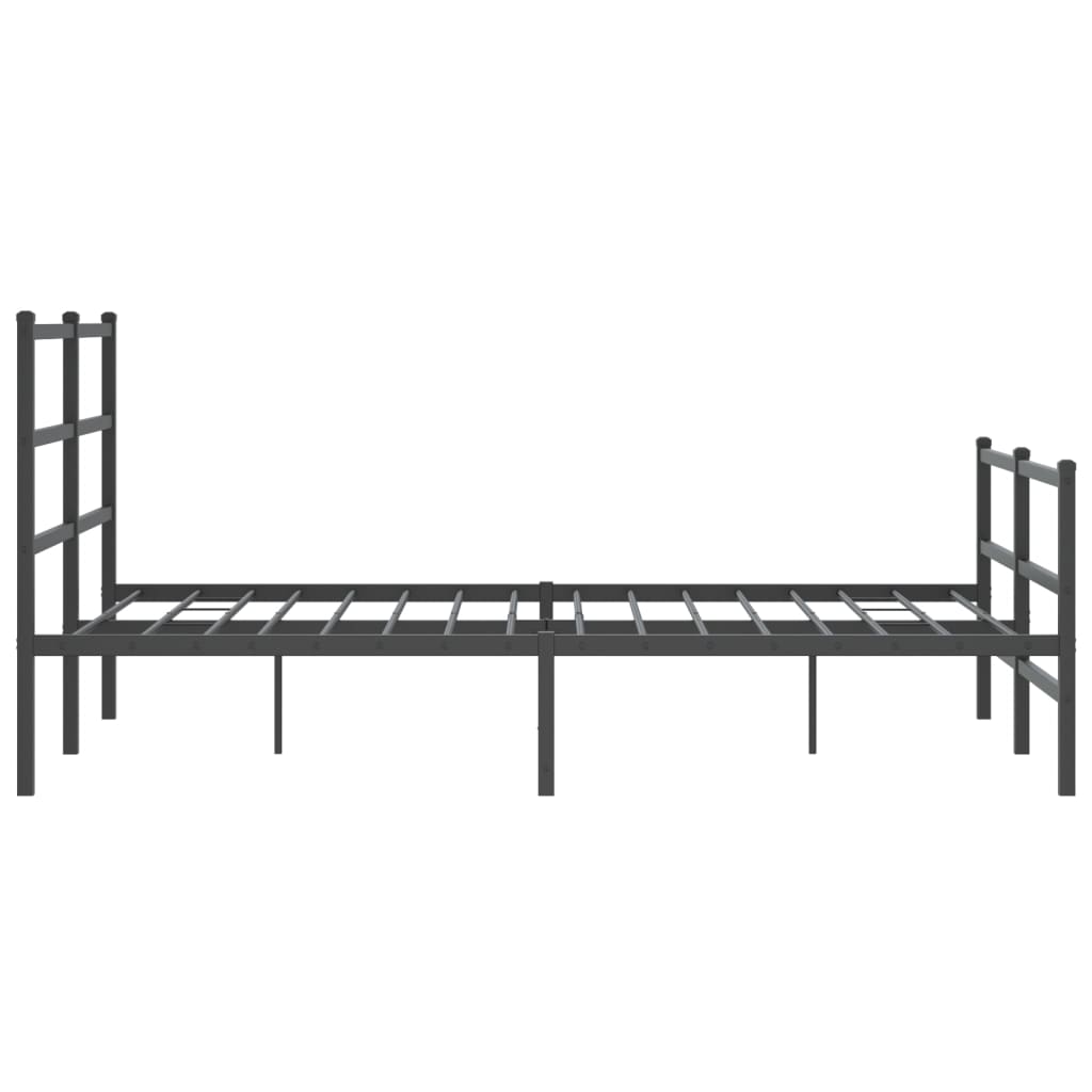 vidaXL Estructura de cama con cabecero y estribo metal negro 140x190cm