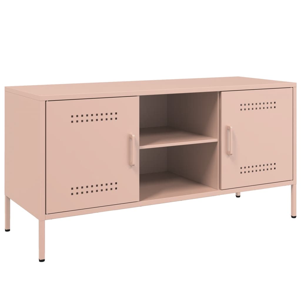 vidaXL Mueble de TV de acero rosa 100,5x39x50,5 cm