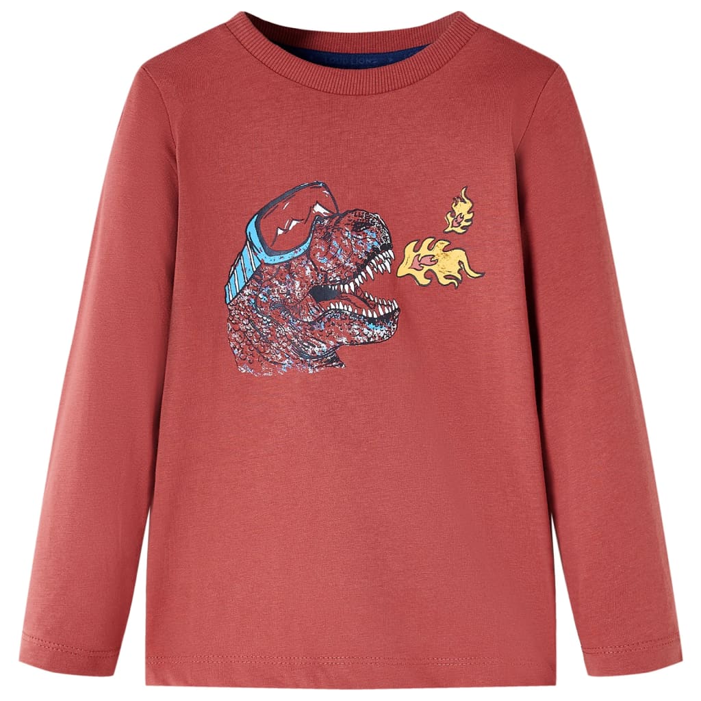 Camiseta infantil de manga larga rojo tostado 116