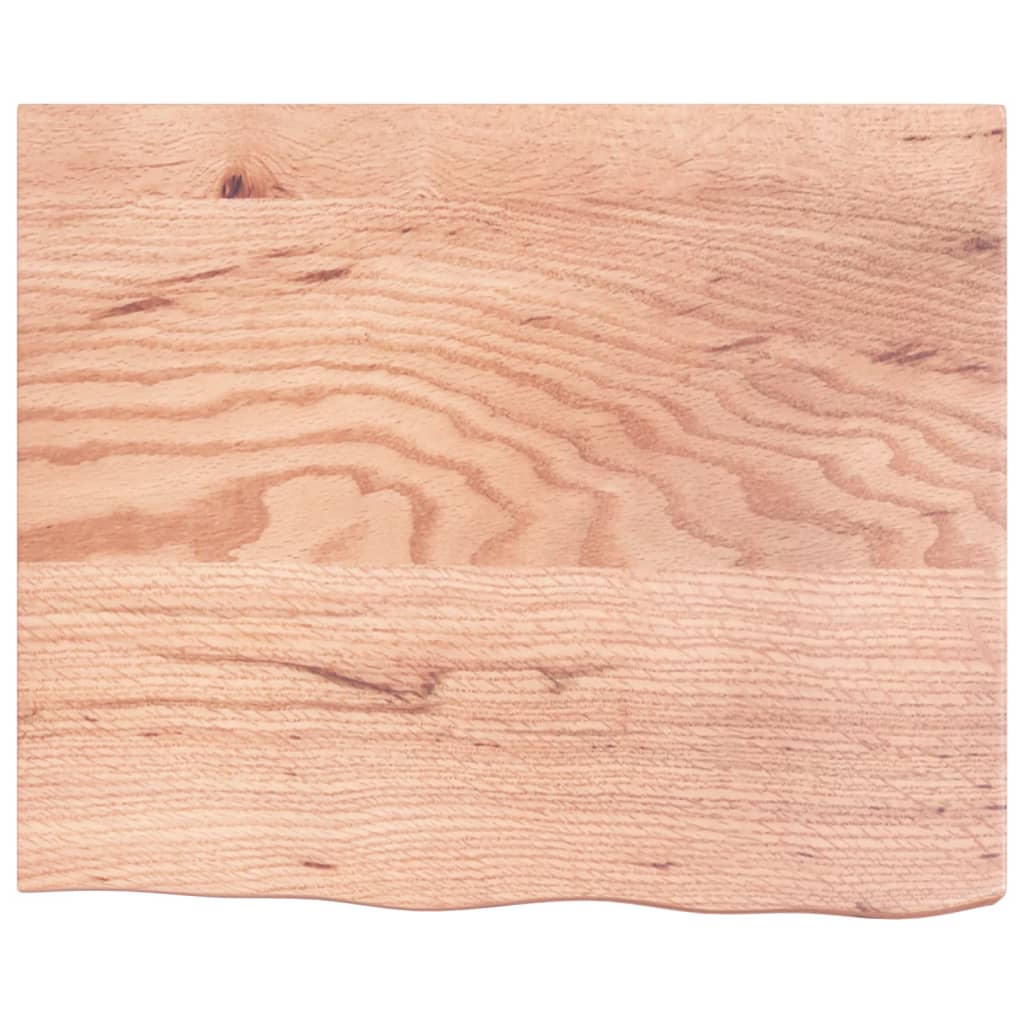 vidaXL Encimera baño madera maciza tratada marrón claro 60x50x(2-6) cm