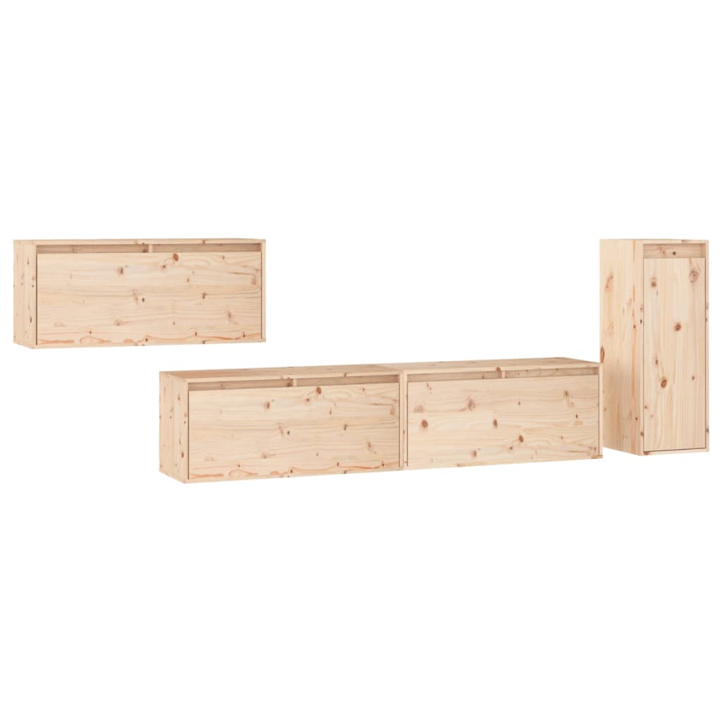 vidaXL Muebles para TV 2 piezas madera maciza de pino