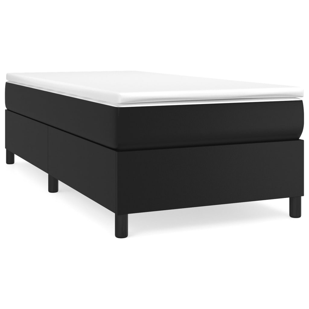 vidaXL Cama box spring con colchón cuero sintético negro 100x200 cm