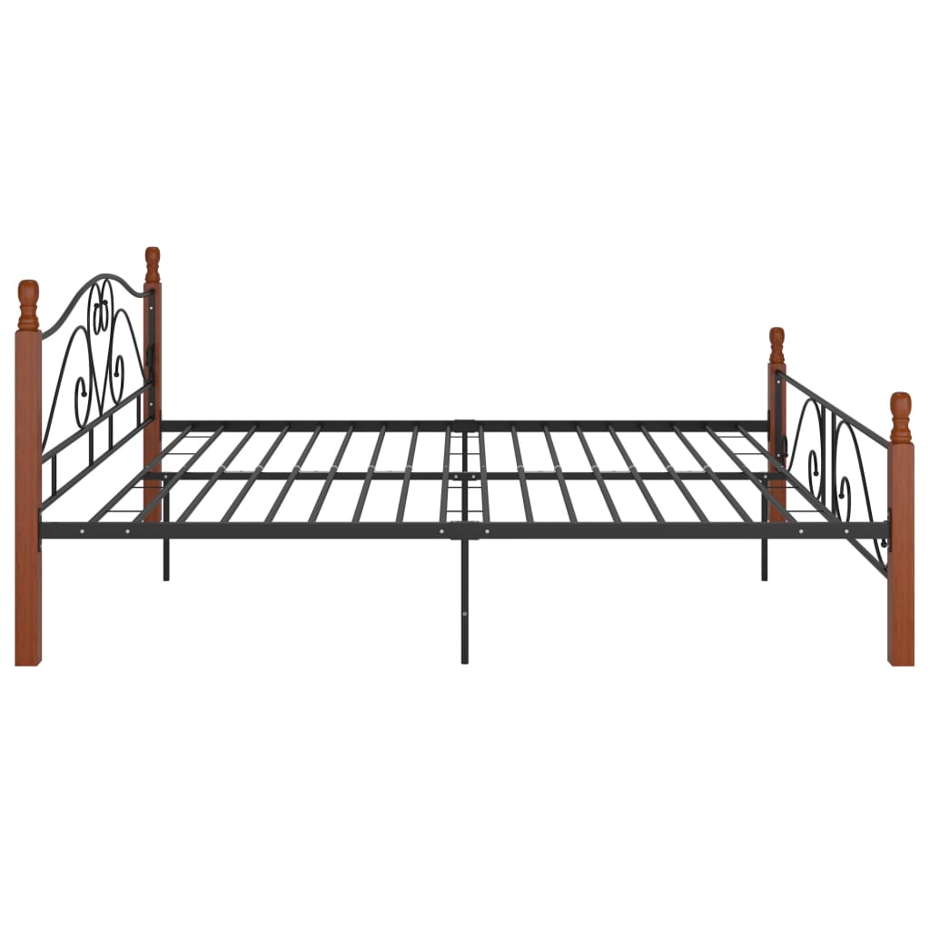 vidaXL Estructura de cama sin colchón metal negro 180x200 cm