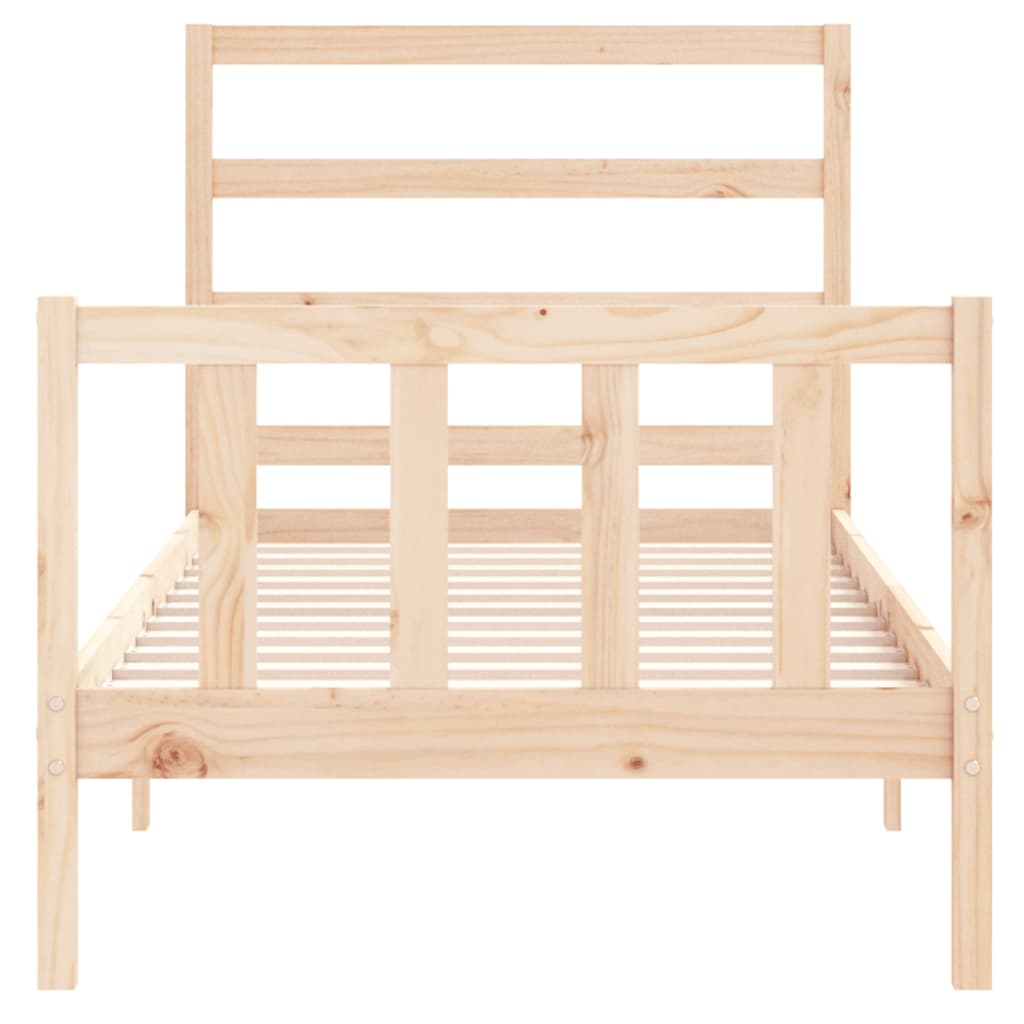 vidaXL Estructura de cama con cabecero madera maciza 90x190 cm