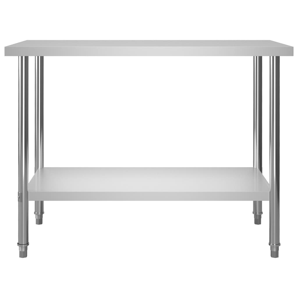 vidaXL Mesa de trabajo para cocina acero inoxidable 120x60x85 cm