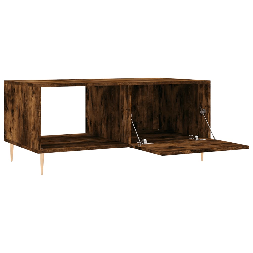 vidaXL Mesa de centro madera contrachapada roble ahumado 90x50x40 cm