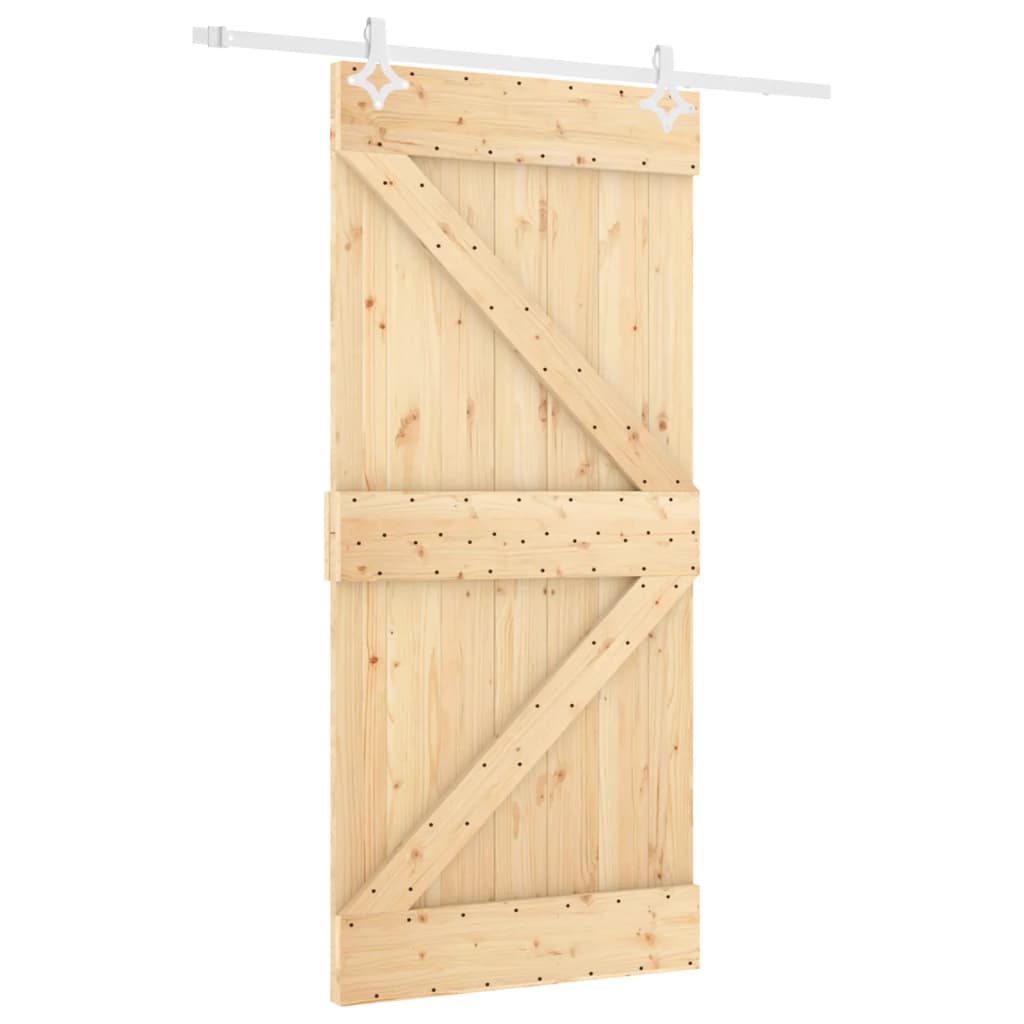 vidaXL Puerta corredera con herrajes madera maciza de pino 100x210 cm