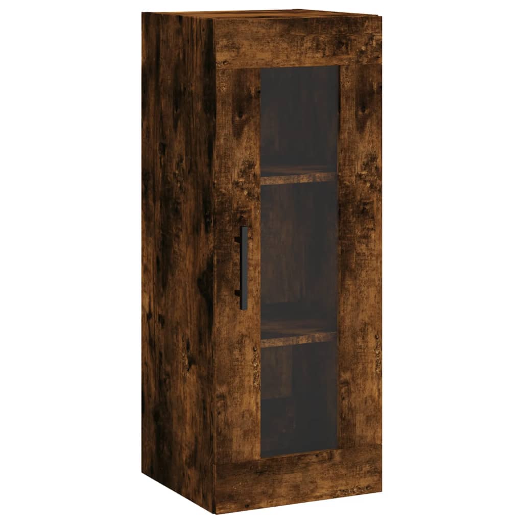 vidaXL Aparador de madera contrachapada roble ahumado 34,5x34x180 cm