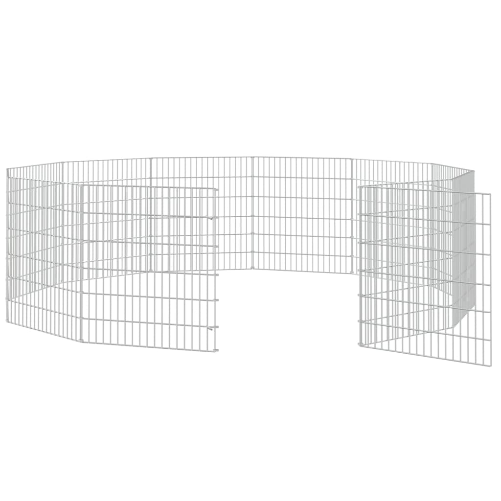 vidaXL Recinto animales corral 12 paneles hierro galvanizado 54x60 cm