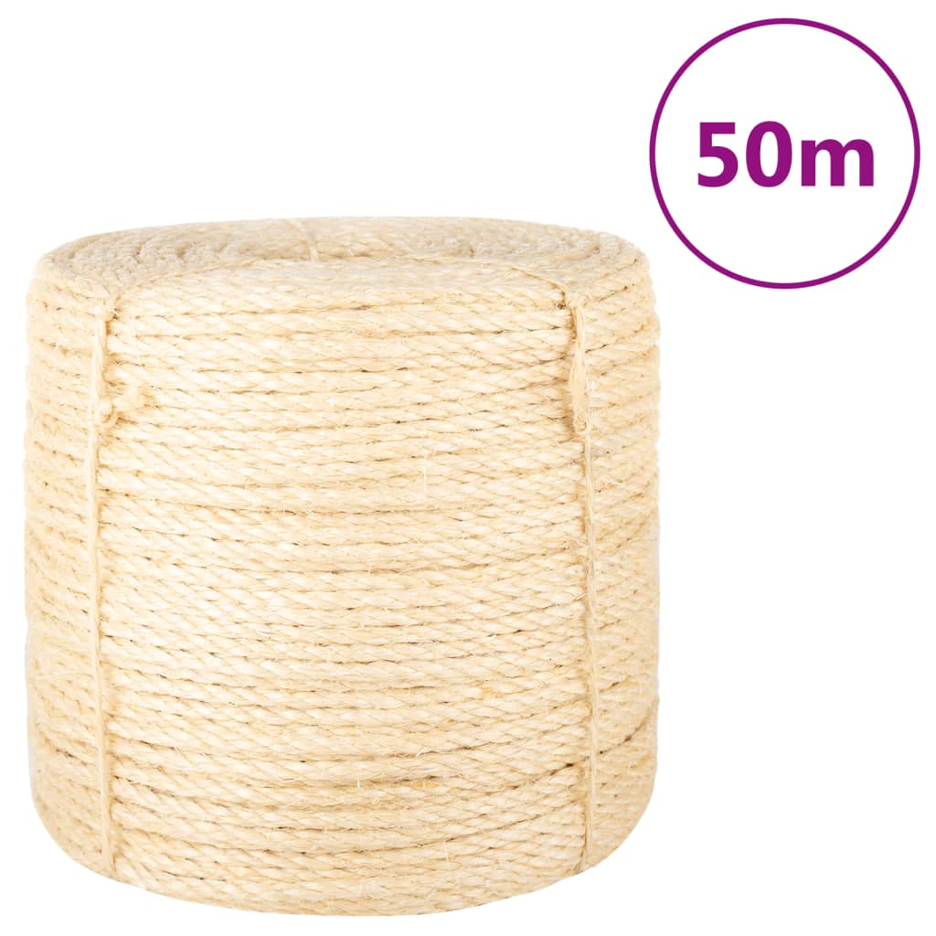 vidaXL Cuerda 100% sisal 6 mm 50 m