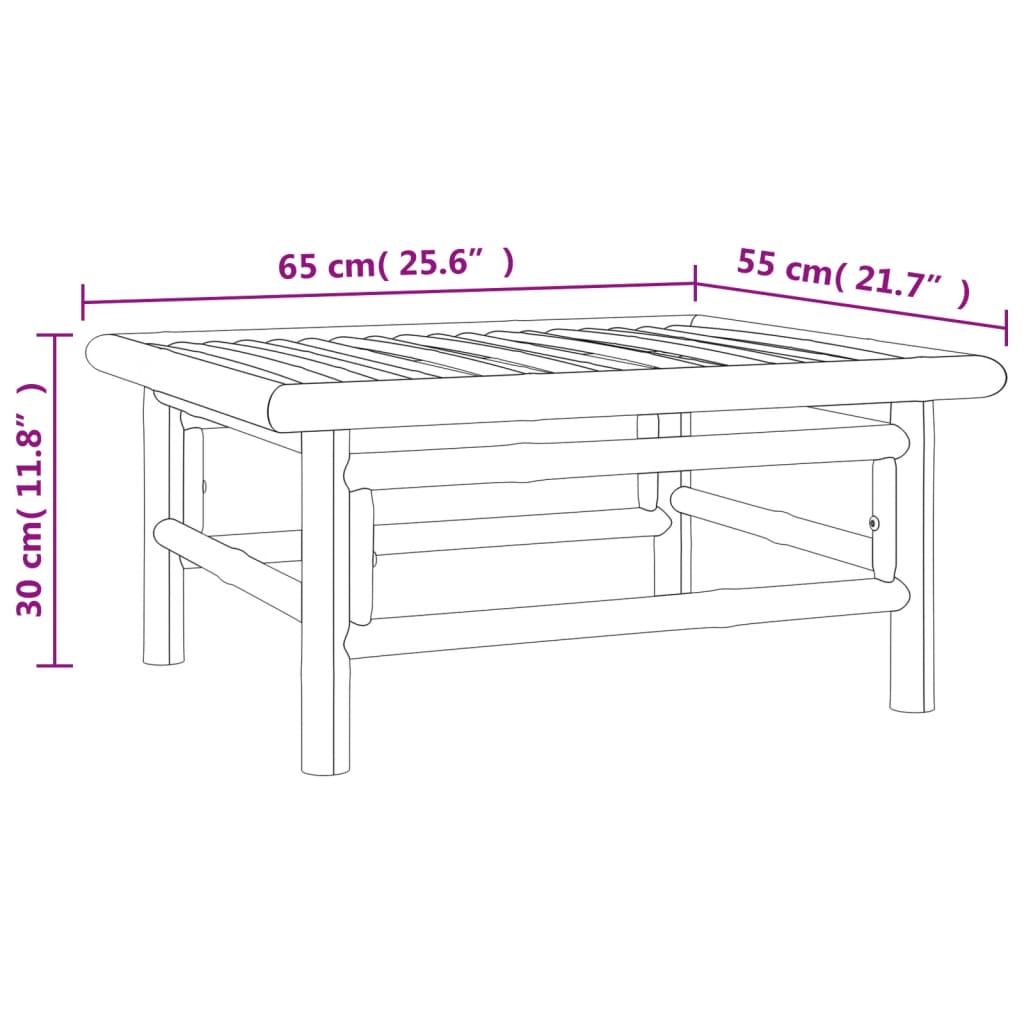 vidaXL Set de muebles de jardín 6 piezas bambú con cojines gris taupé