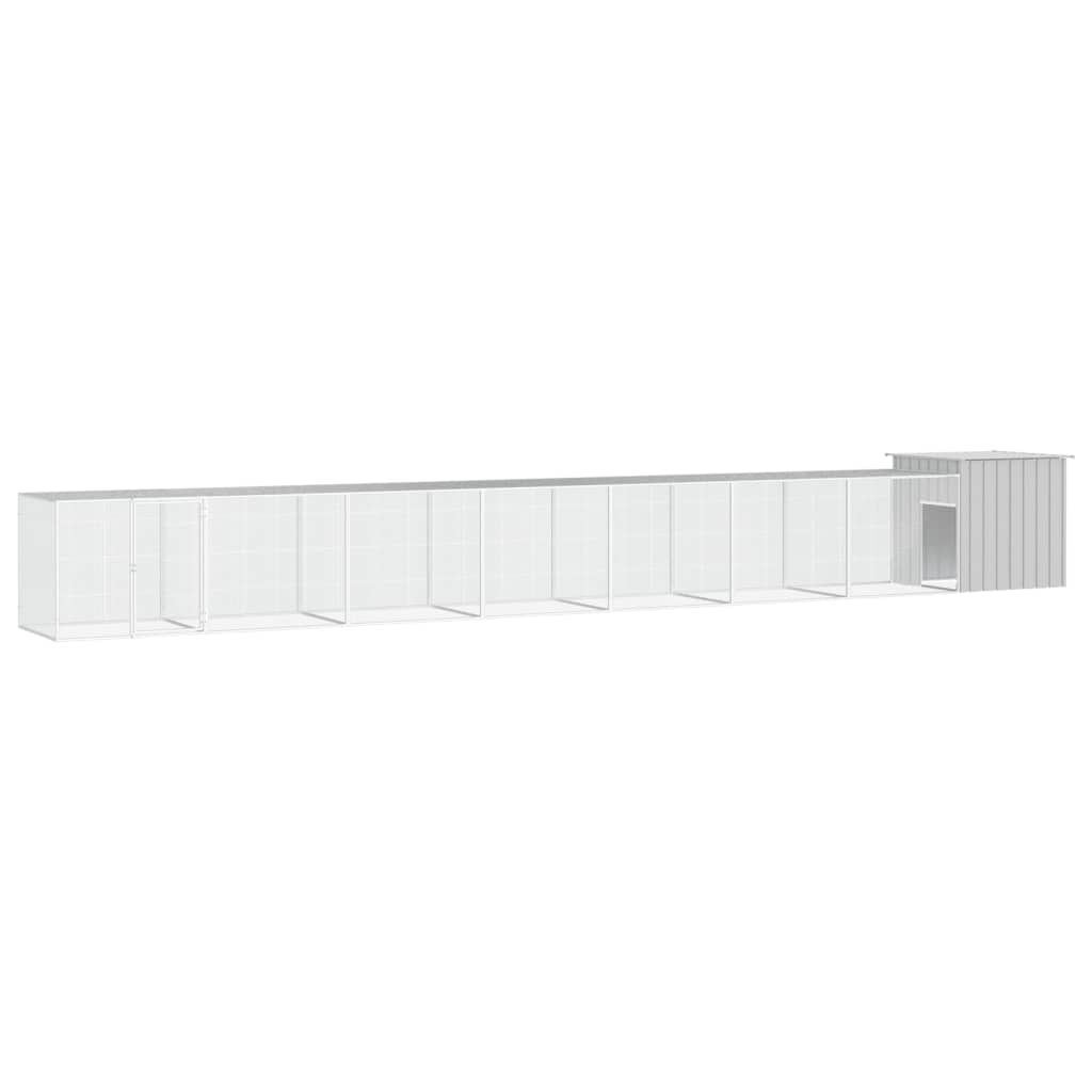 vidaXL Gallinero de acero galvanizado gris 700x91x100 cm