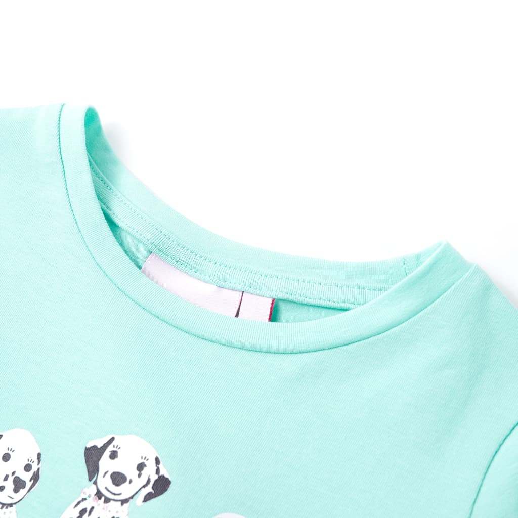 Camiseta infantil verde menta claro 92