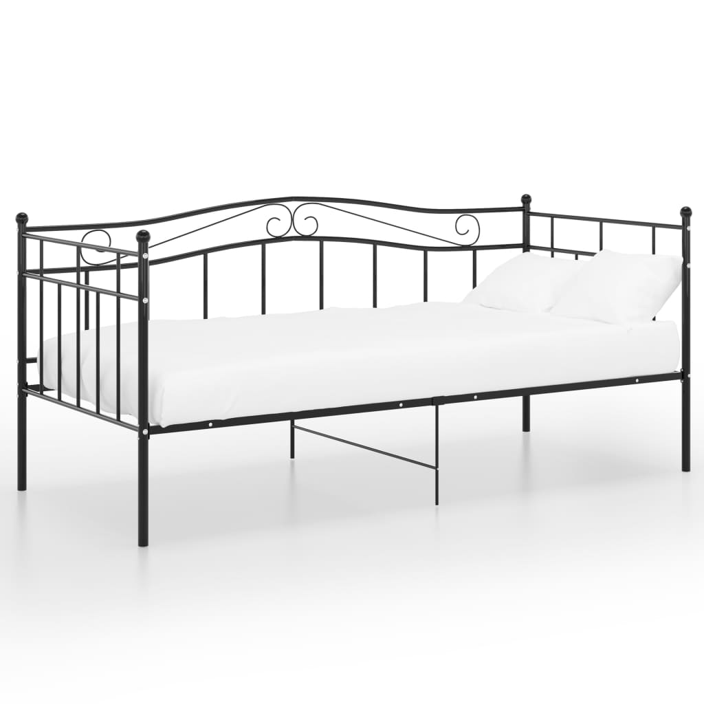 vidaXL Estructura de sofá cama sin colchón metal negro 90x200 cm