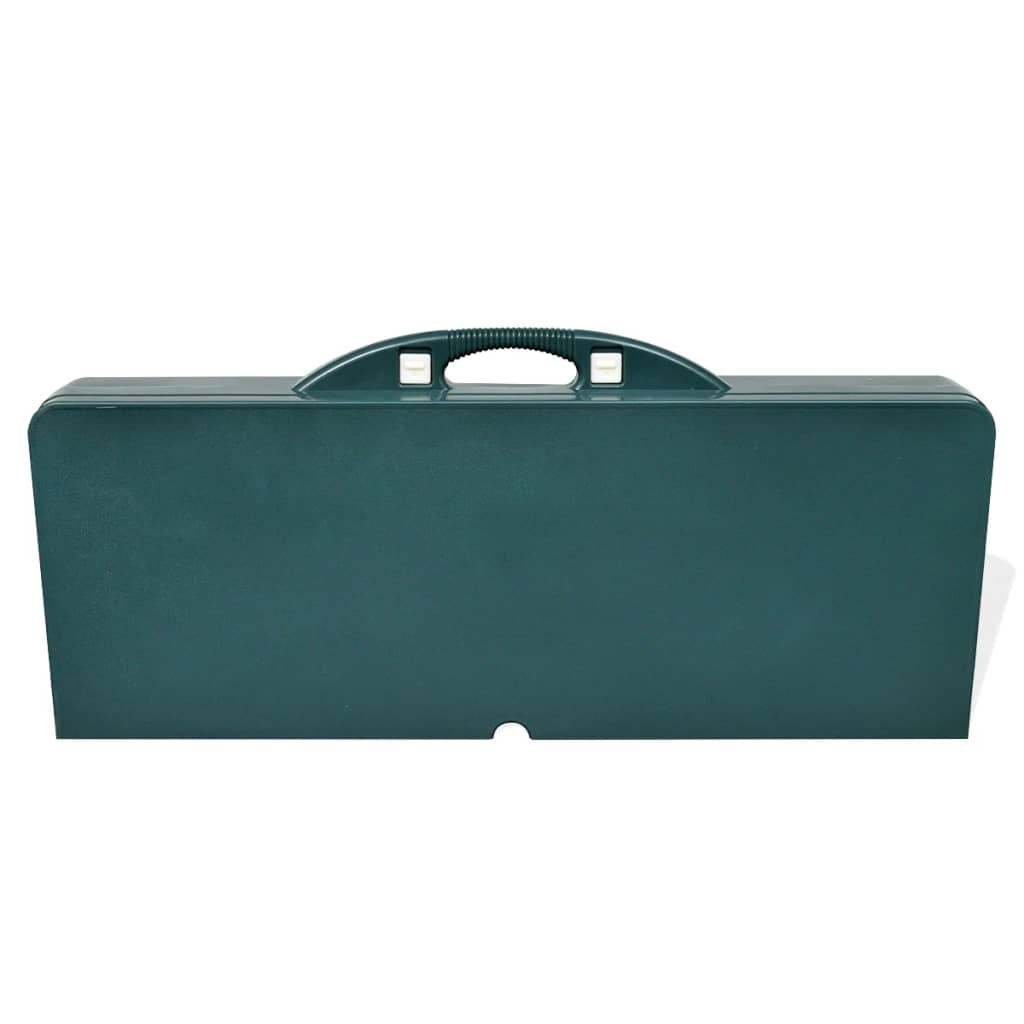 vidaXL Set mesa plegable de camping y 4 taburetes aluminio verde claro