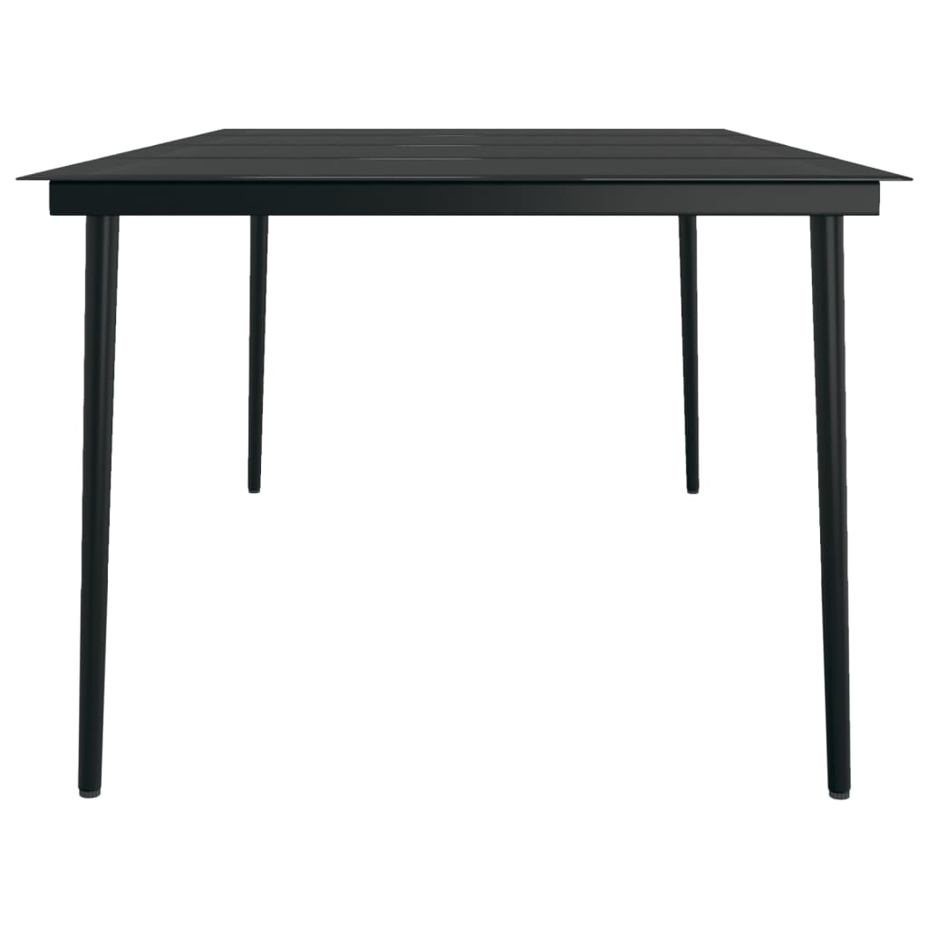 vidaXL Juego de comedor para jardín 9 piezas negro